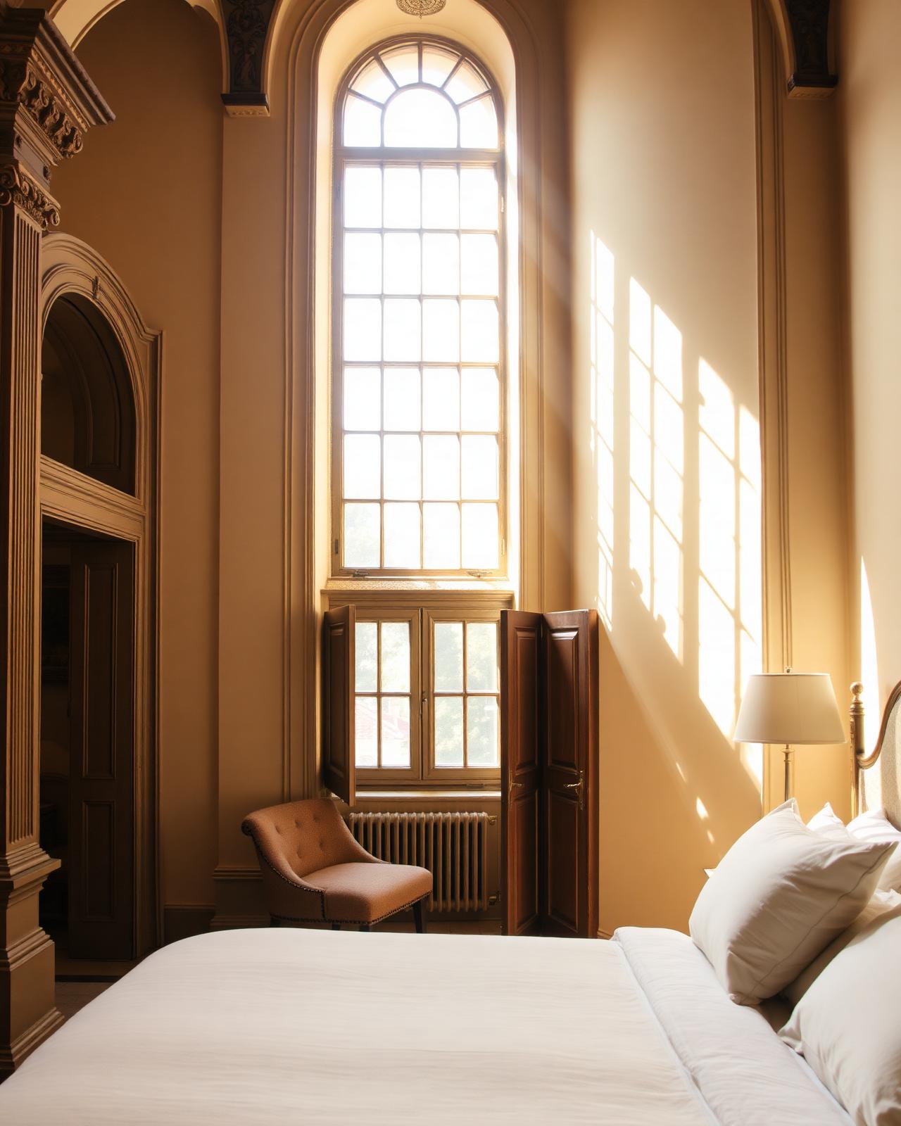 Karaktervolle hotelkamer in het gesticht